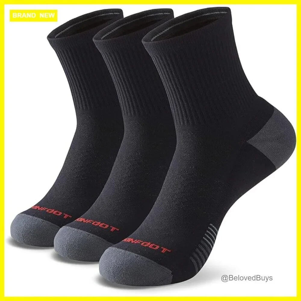 3-Pack Silky Dry Athletic Ankle Socks, Arch Support, Quick-Dry